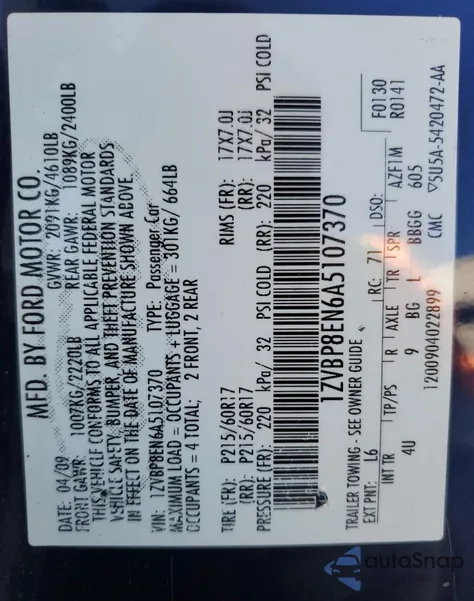 2010 Ford Mustang from USA, damaged, VIN 1ZVBP8EN6A5107370